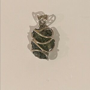Stunning Silver Wrapped Czech Moldavite Pendant
